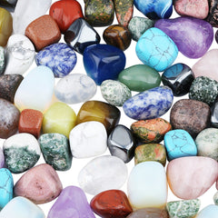 Rockcloud stone pack in display setup, ideal for jewelry making and home decor.