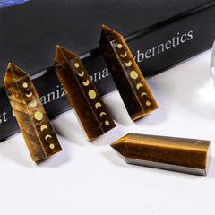 Rockcloud Tiger’s Eye wand close-up for empowerment and confidence.