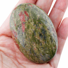 Rockcloud Unakite oval worry stone with polished finish aids relaxation