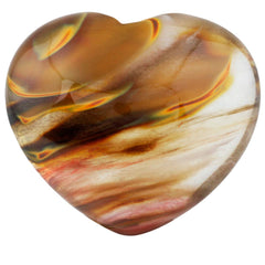 Rockcloud Volcano Cherry Quartz heart palm stone offering soothing tactile focus during meditation