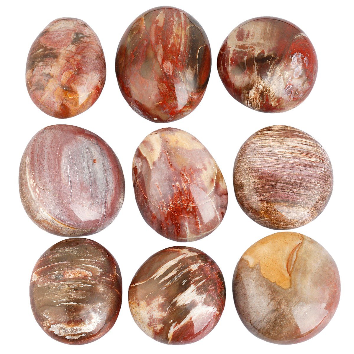Rockcloud worry stone irregular petrified wood with velvet gift bag
