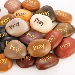 ROCKIMPACT Polished Pebbles with serene messages promote mindful reflection.
