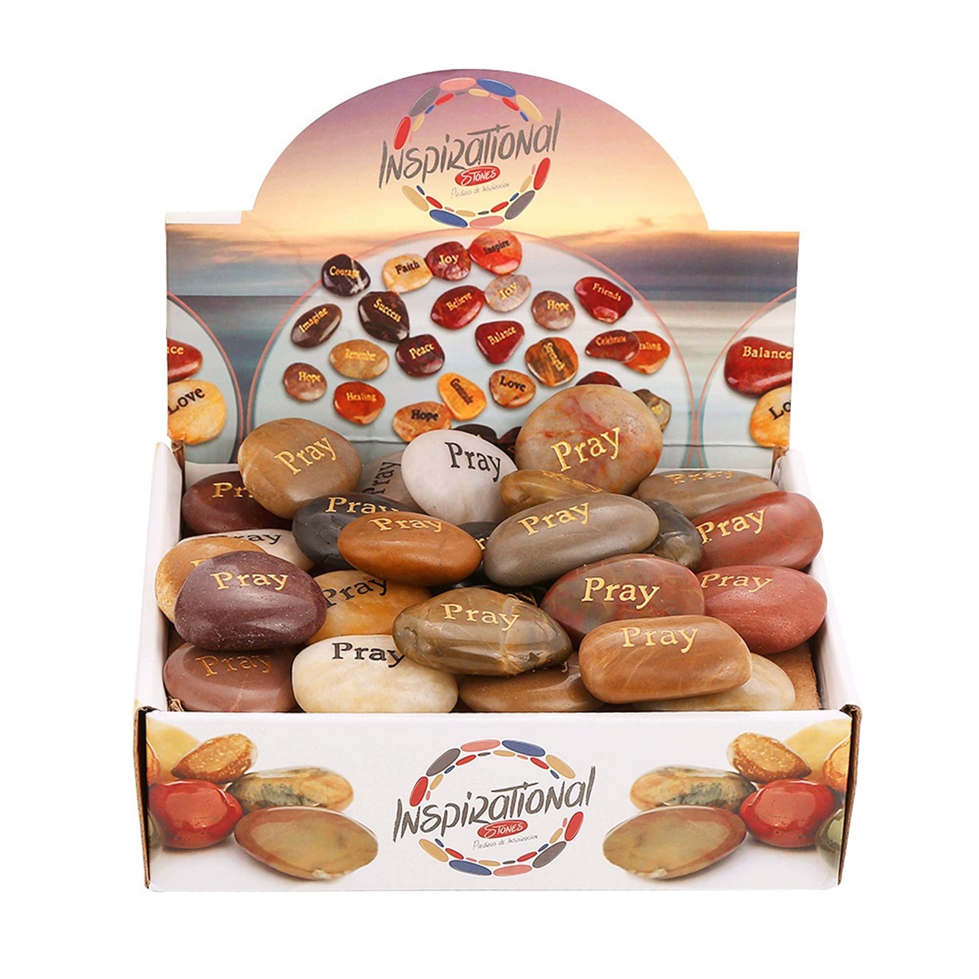 ROCKIMPACT Pray River Rocks engraved words for daily inspiration.