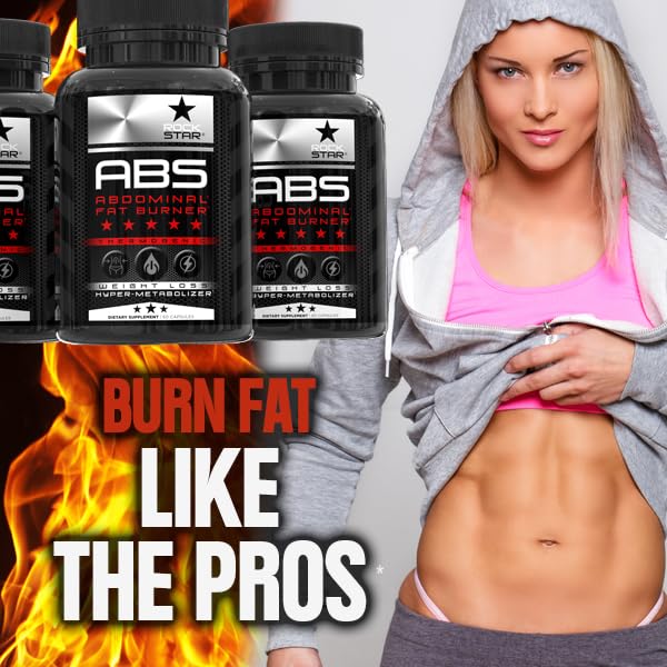 Rockstar Abs thermogenic formula illustration suggesting heat-activated fat oxidation