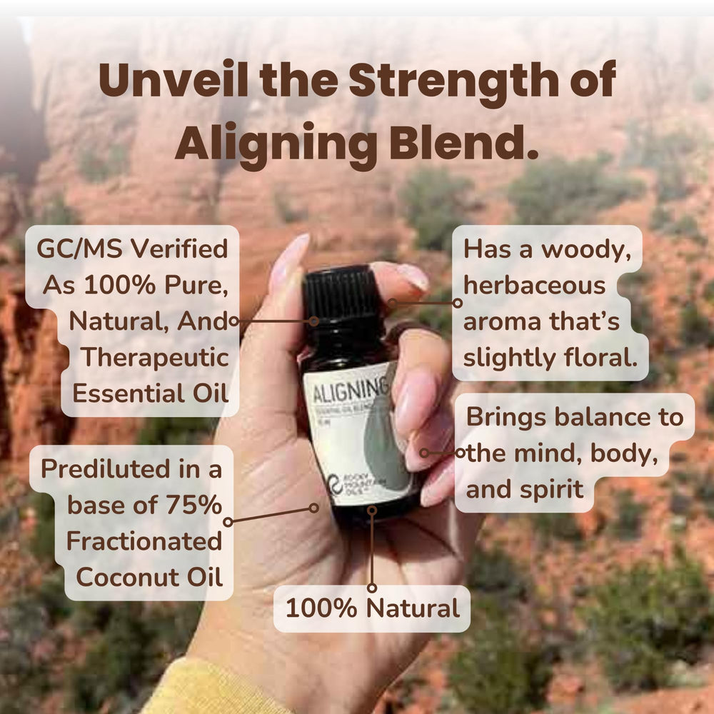 Rocky Mountain Oils Aligning diffuser-ready aroma creates tranquil mood.