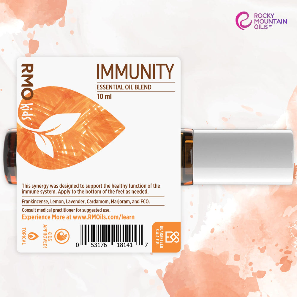 Rocky Mountain Oils Kids Immunity Roll-On pack of 2, convenient family supply.