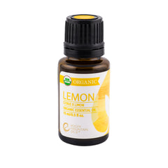 Rocky Mountain Oils Organic Lemon Essential Oil 15ml bottle pour for bright, uplifting aroma.