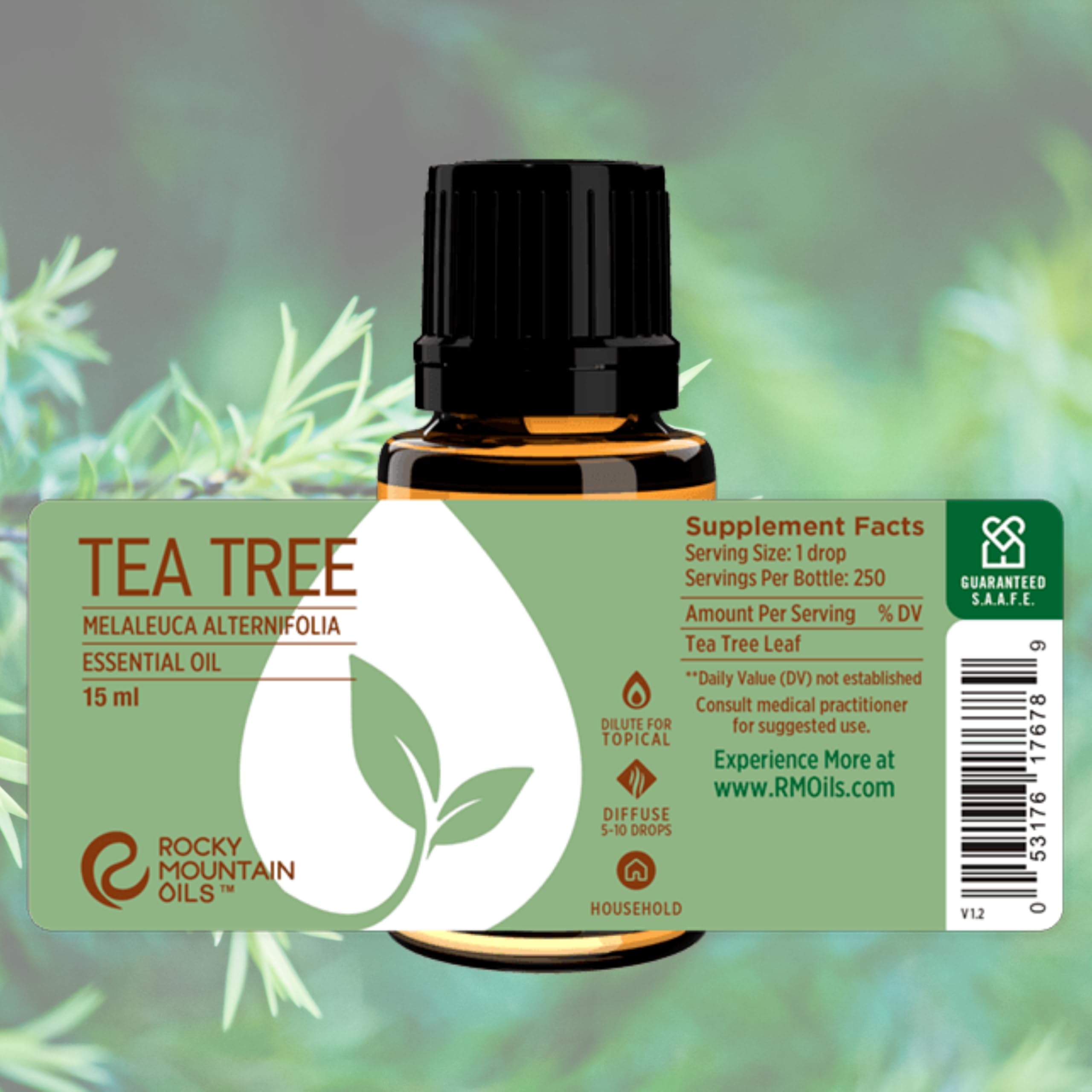 Rocky Mountain Oils Tea Tree oil in diffuser setup for clean, refreshing space
