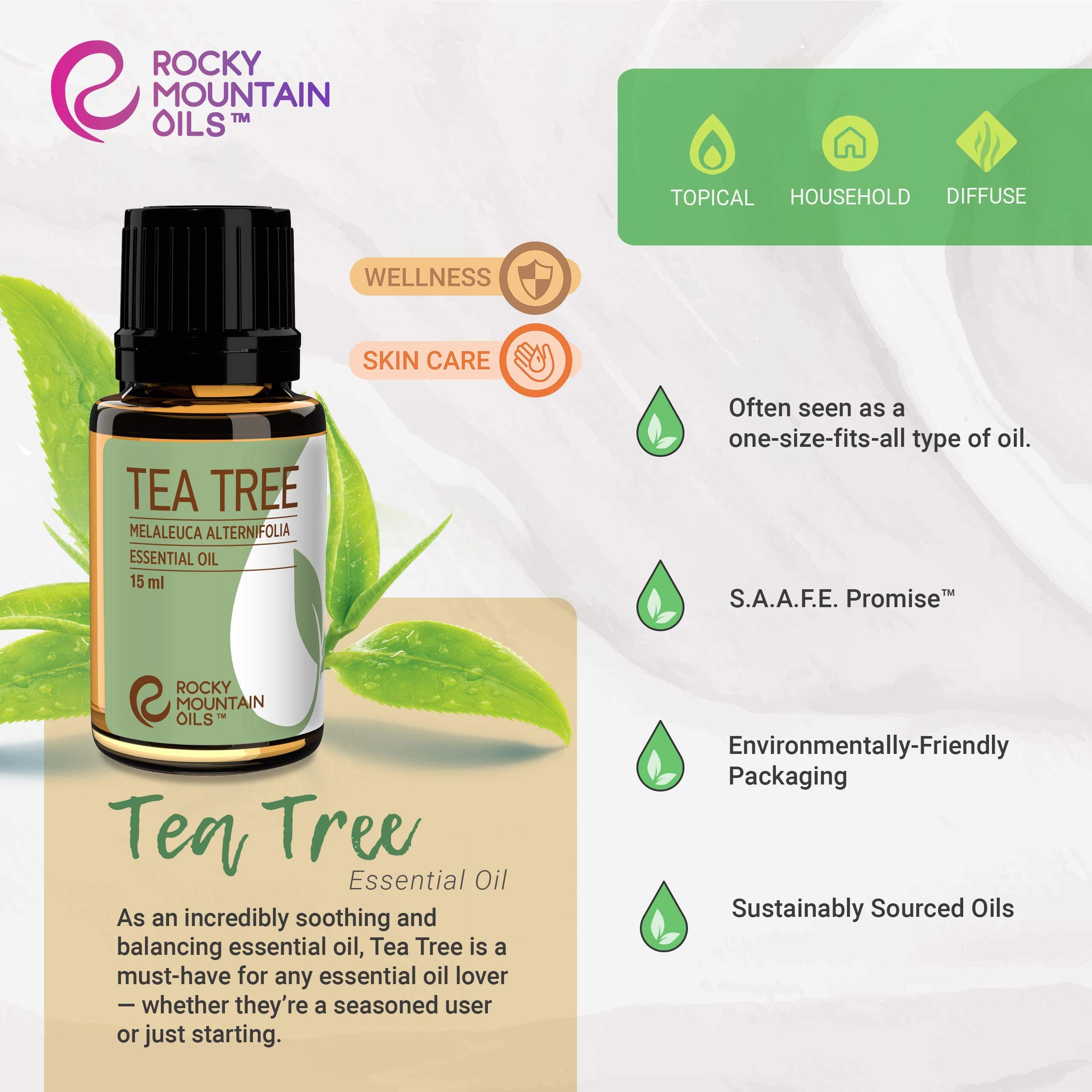 Rocky Mountain Oils Tea Tree oil for hair care and scalp refresh