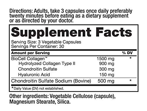 Roex Collagen II Plus ingredients overview showing amino acids and hyaluronic acid.