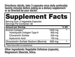 Roex Collagen II Plus ingredients overview showing amino acids and hyaluronic acid.
