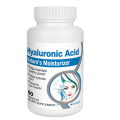 Roex Hyaluronic Acid bottle pouring, supporting joint lubrication and cushioning