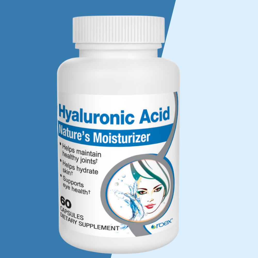Roex Hyaluronic Acid wellness scene showing an active lifestyle and supplementation