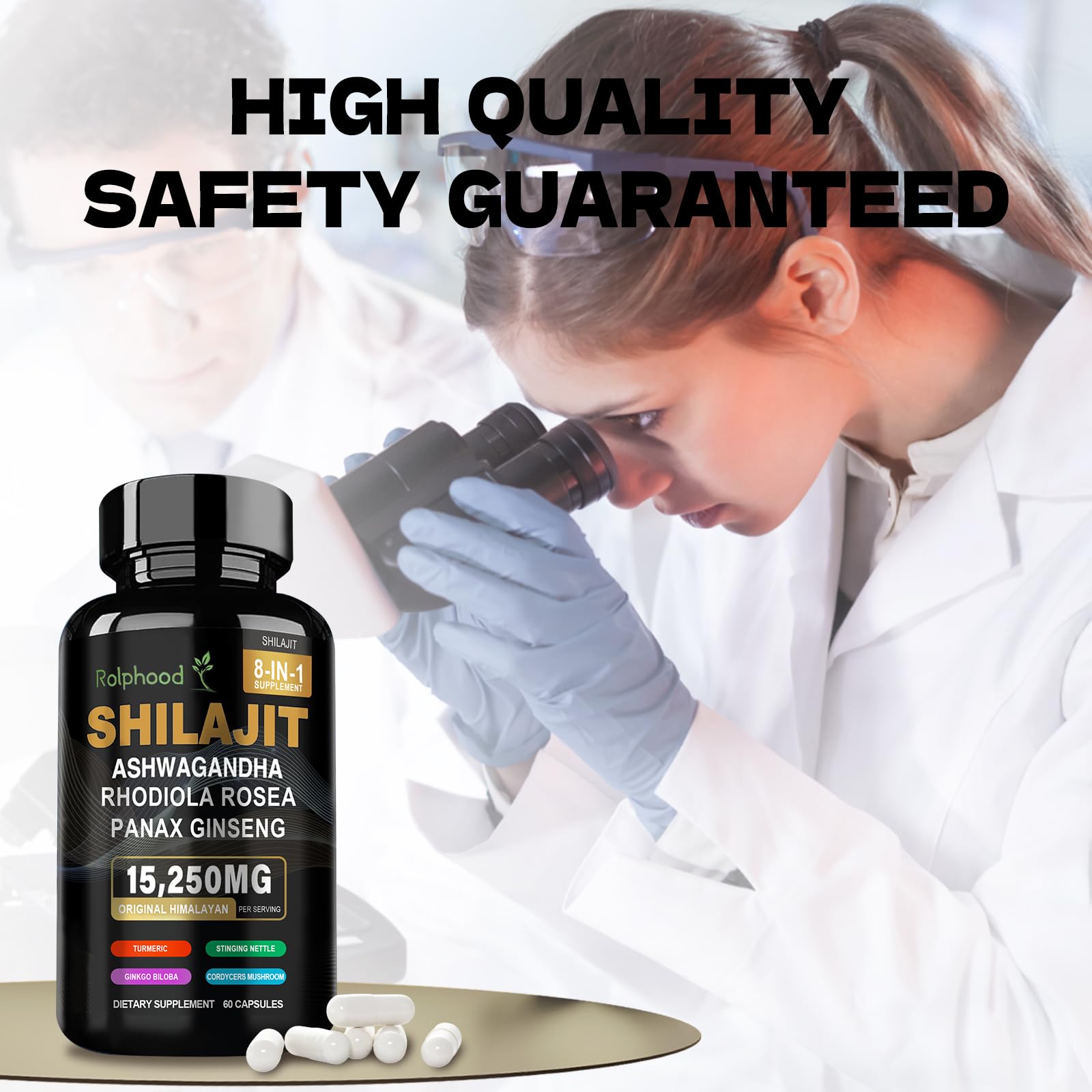 Rolphood 60-capsule bottle ready for daily use
