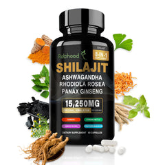Rolphood Shilajit 8-in-1 bottle with capsules for daily wellness