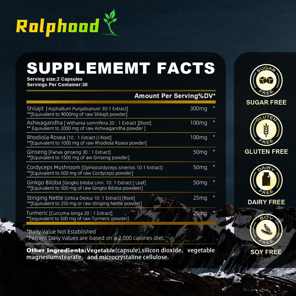 Rolphood Shilajit Himalayan origin label highlights pure source