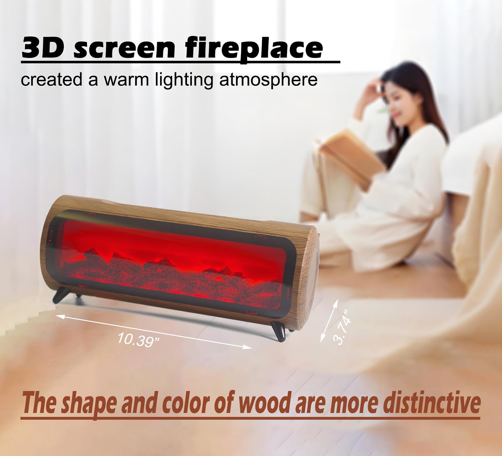 romanplux flame fireplace diffuser led flame closeup enhances mood with warm hues