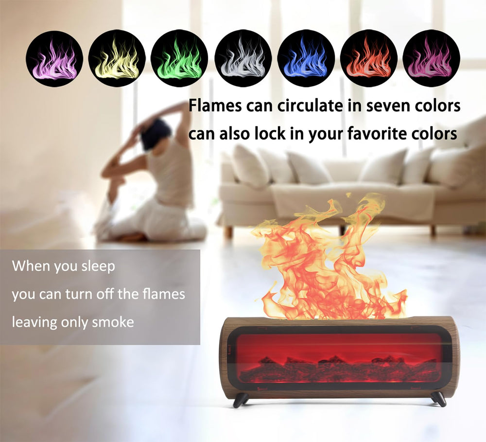 romanplux flame fireplace diffuser seven colors display brightens offices and bedrooms