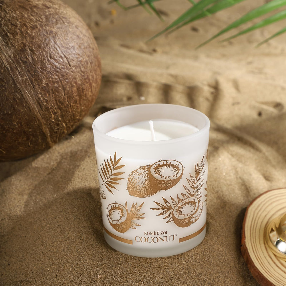 ROMIIE ZOI candle lit on a cozy table to create calm spaces.