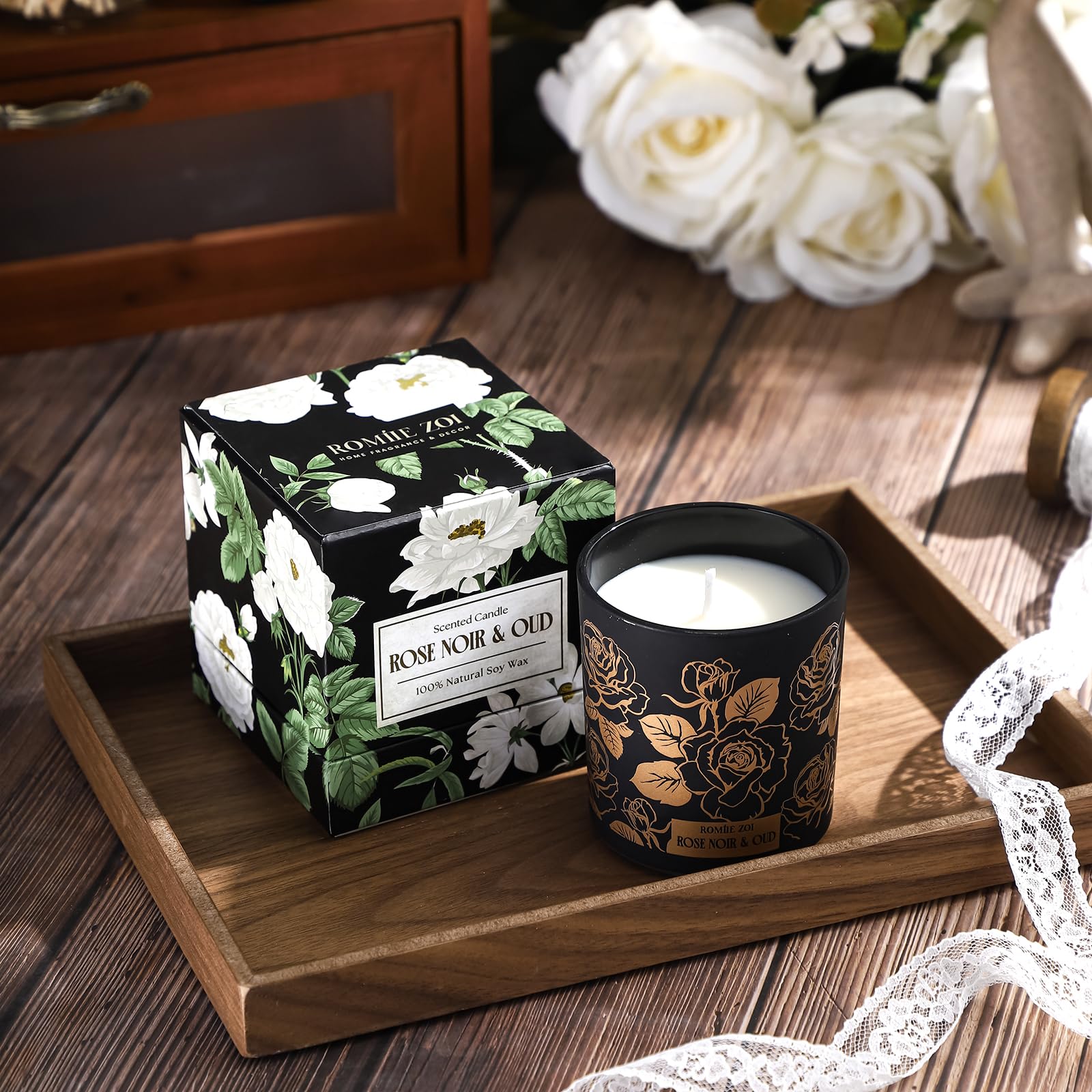 ROMIIE ZOI Rose Noir & Oud gift box; ready for gifting.