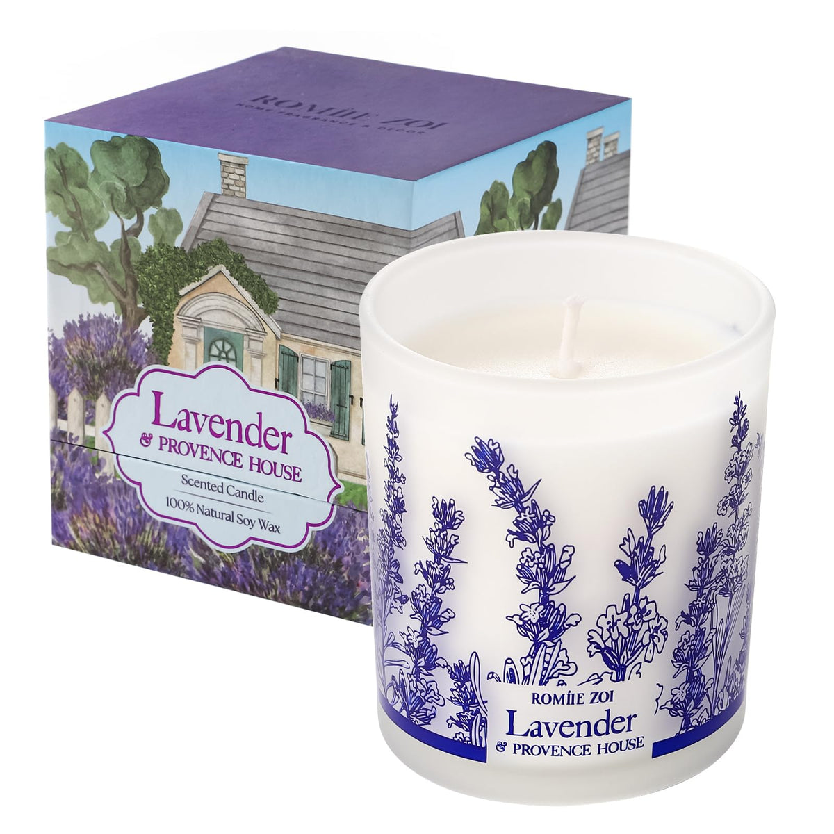 ROMIIE ZOI lavender-rosemary candle jar for peaceful ambiance.