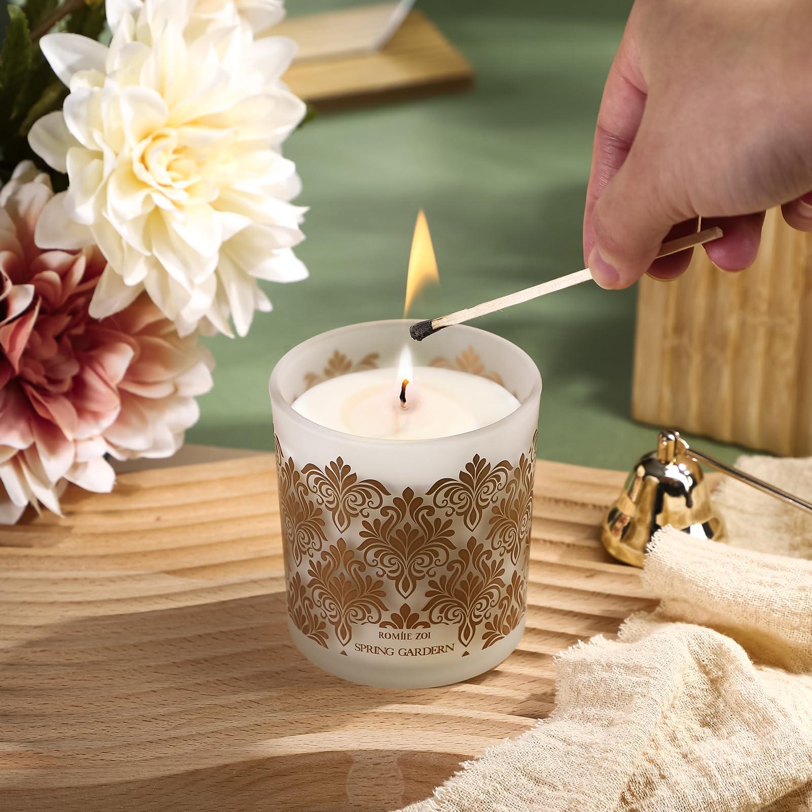 ROMIIE ZOI garden candle offers a refined focal point and glow.