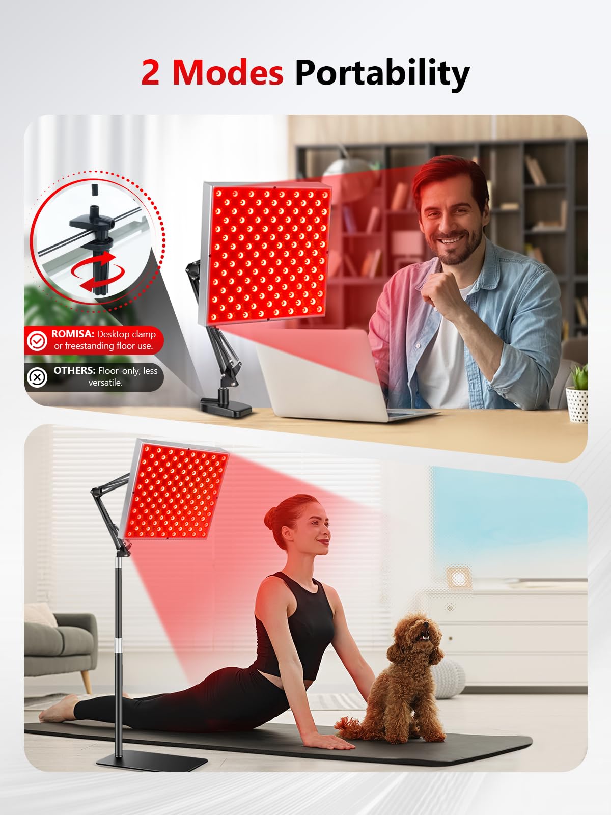 ROMISA 360-degree rotating arm targeting face and body