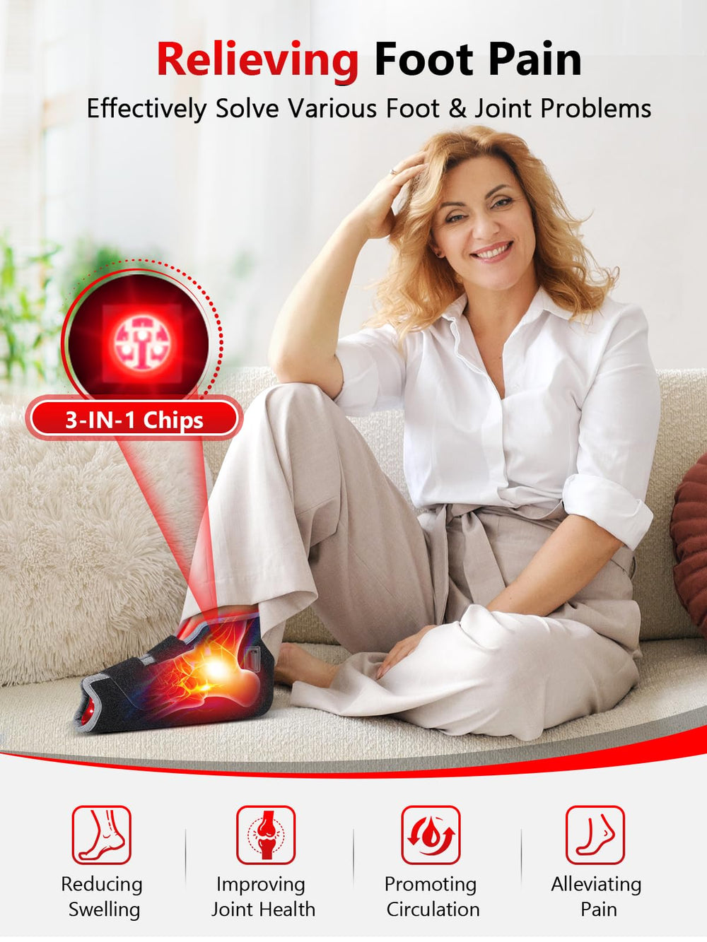 ROMISA foot wrap control panel display with easy mode and timer adjustments