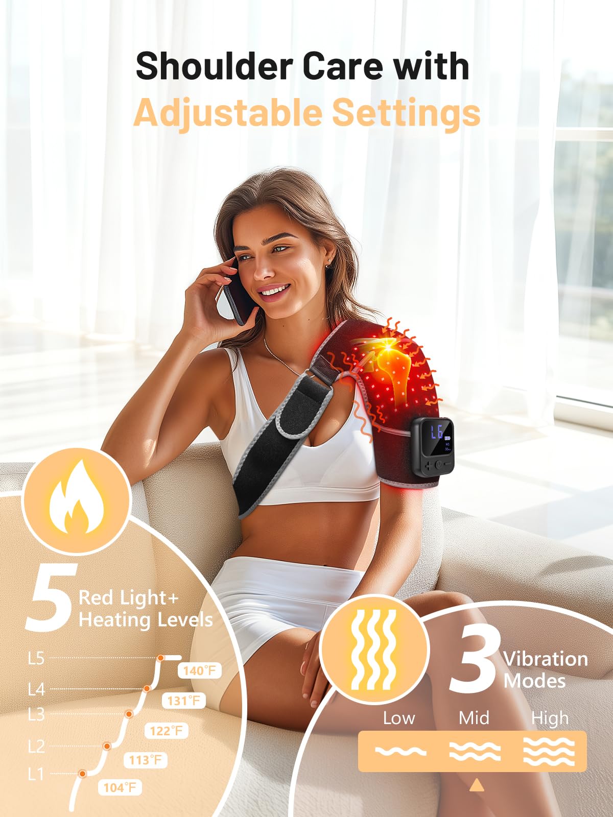 ROMISA portable shoulder heating pad ideal for home or travel