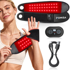ROMISA red light therapy hand-wrist setup with dual LEDs for targeted comfort