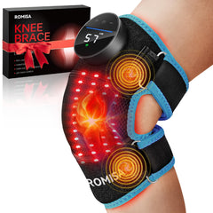 ROMISA red light knee brace front view for soothing therapy