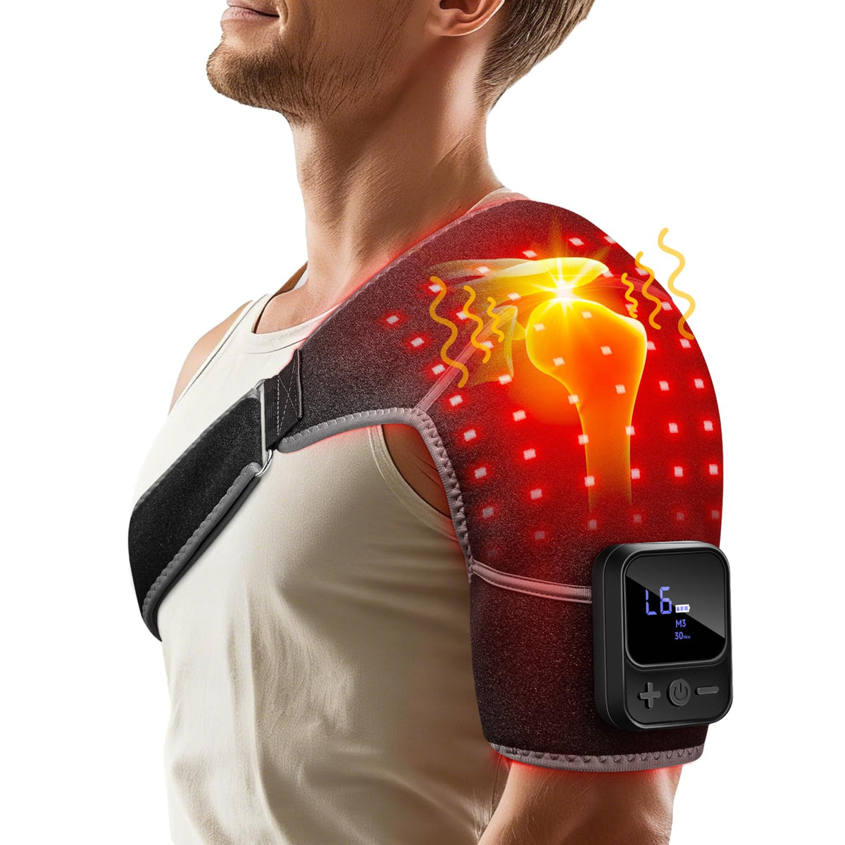 ROMISA red light therapy shoulder pad for targeted relaxation