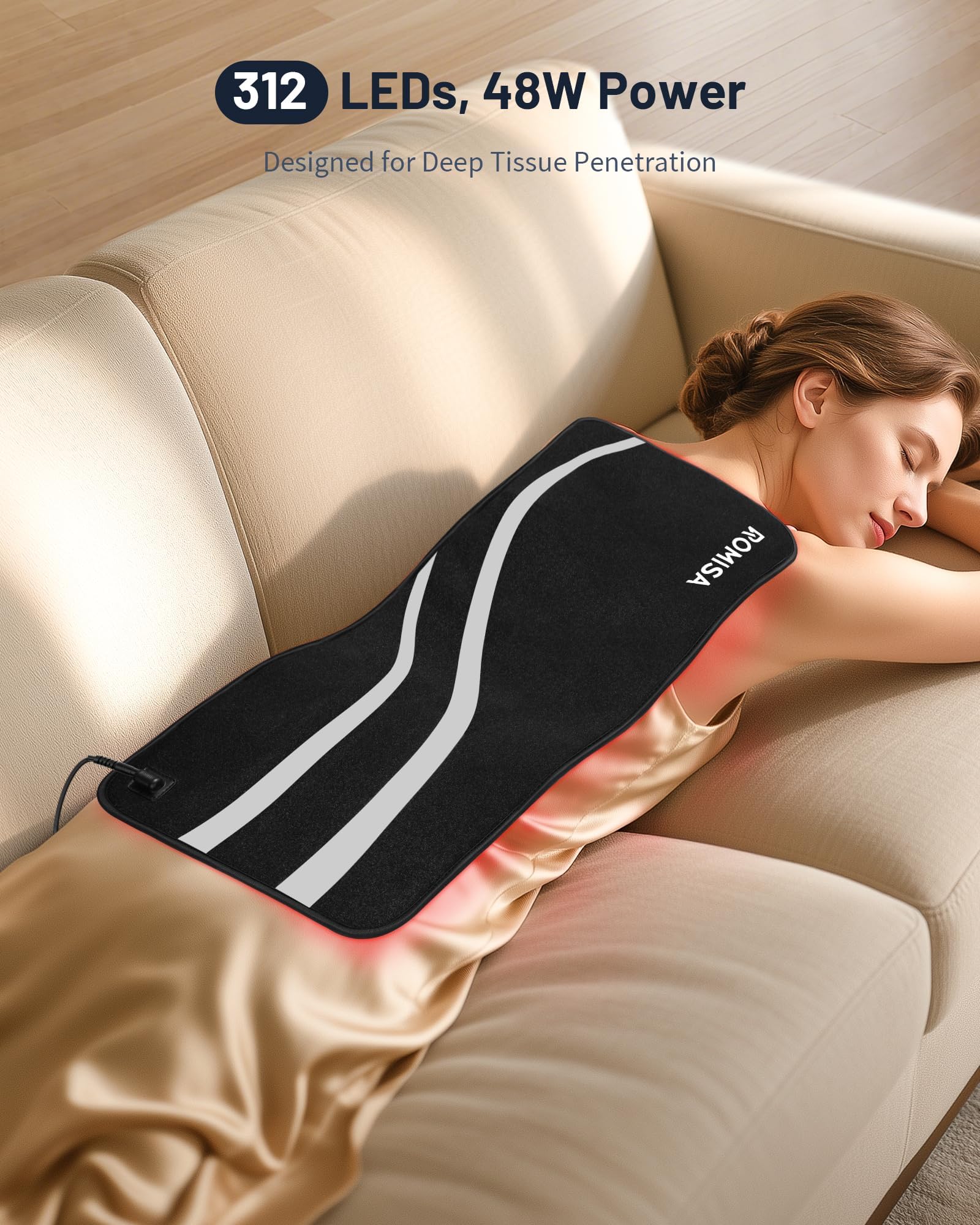 ROMISA therapy pad shoulder-area relief with penetrative light for upper body comfort.