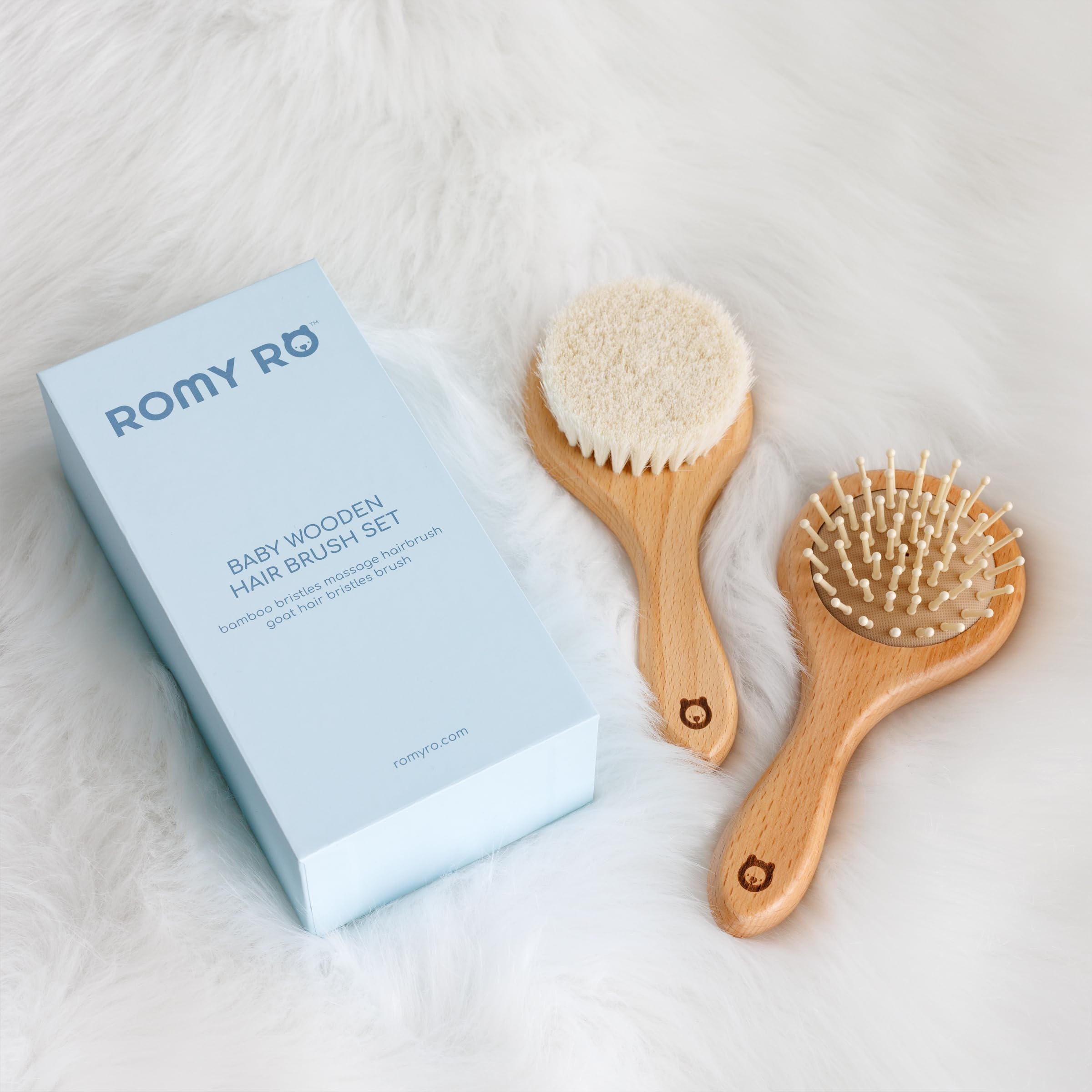 ROMY RO natural materials showcase bamboo and goat hair for safe baby care
