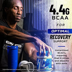 Ronnie Coleman BCAA XS tropical-punch flavor bottle on gym shelf