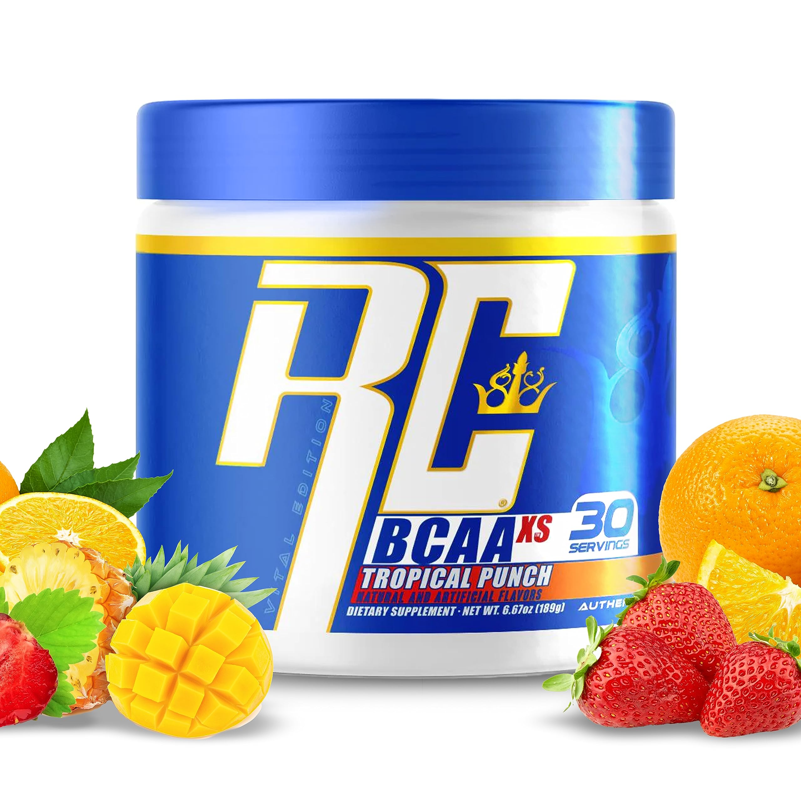 Ronnie Coleman BCAA XS Tropical Punch tub ready for post-workout hydration