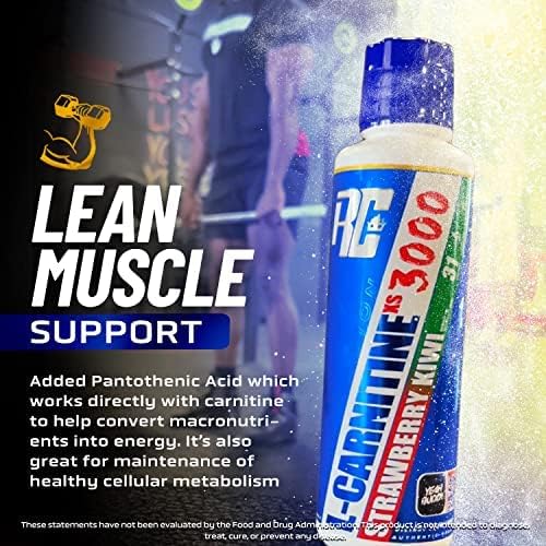 Ronnie Coleman Signature Series L-Carnitine 3000 liquid bottle back label showing ingredients and sugar-free formula.
