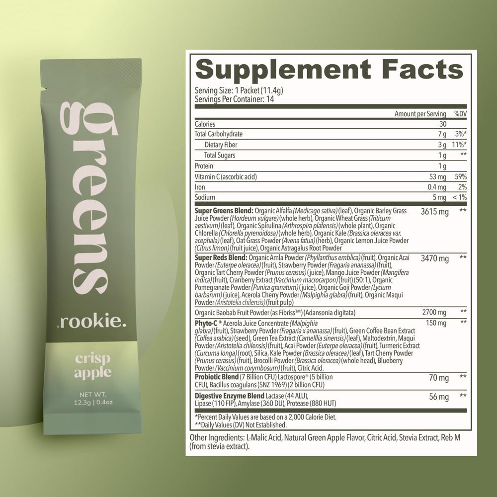 Rookie Wellness crisp apple flavor shake to start your morning.