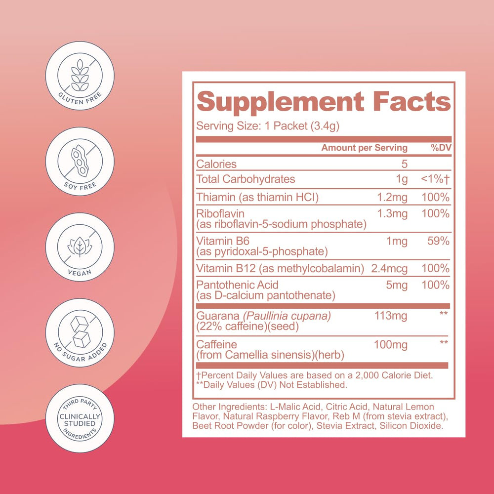 Rookie Wellness Wake ingredients include green tea extract and guarana for natural caffeine.