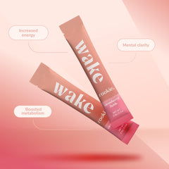 Rookie Wellness Wake mixed water ready to drink for a quick caffeine uplift.