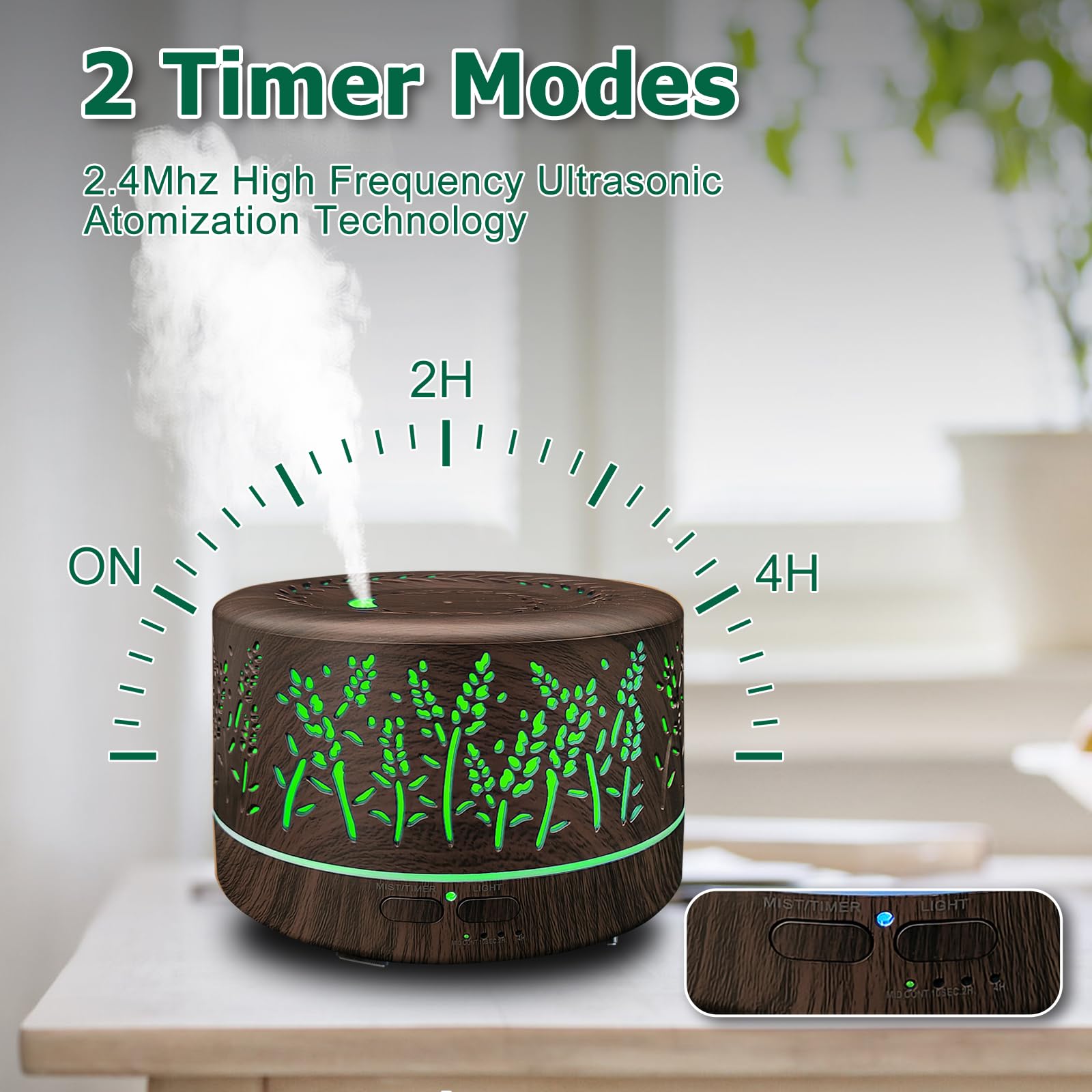 Roonbo 7-color lighting creates ambience without overpowering your room decor.