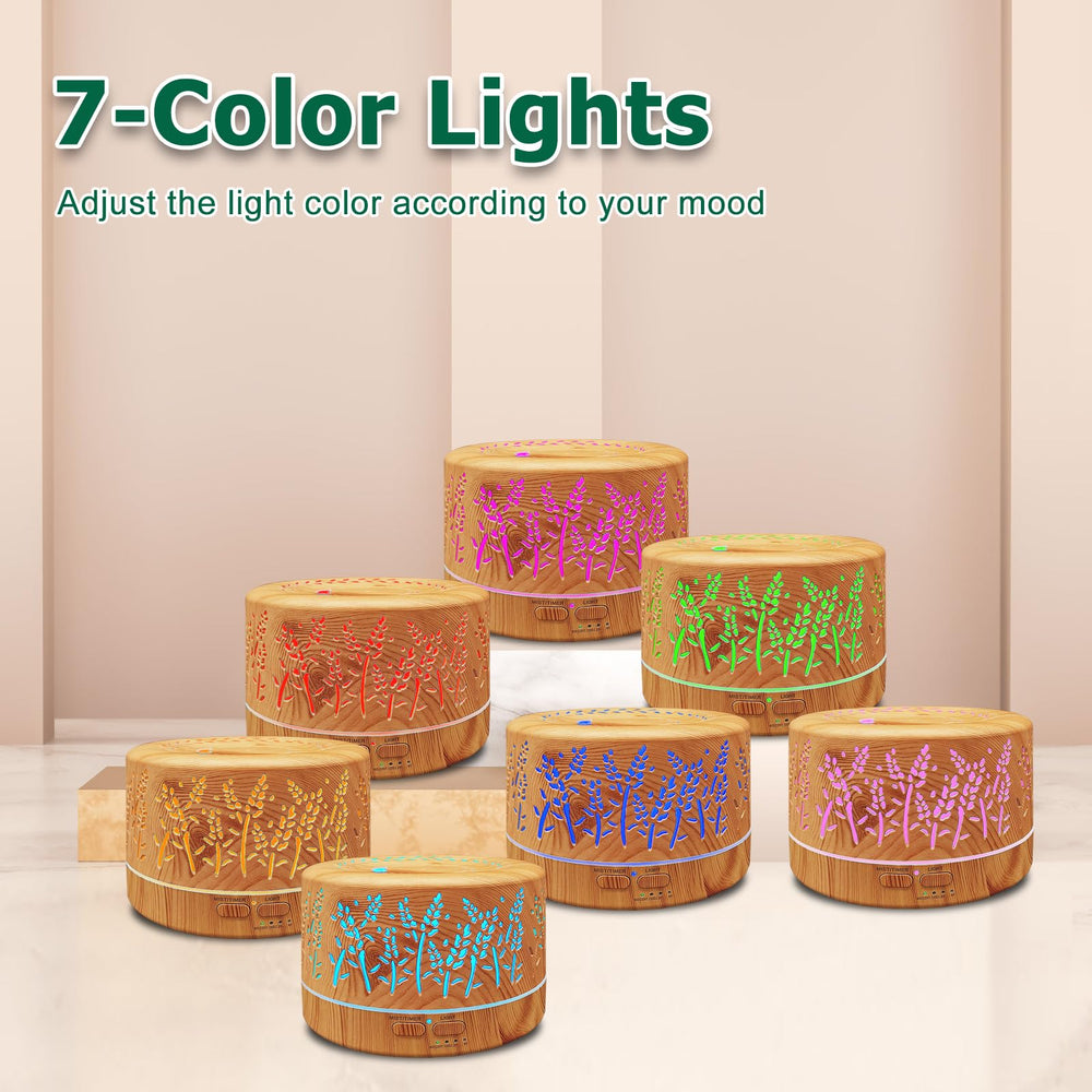 Roonbo diffuser wood grain design complements home decor with a calm, natural aesthetic.