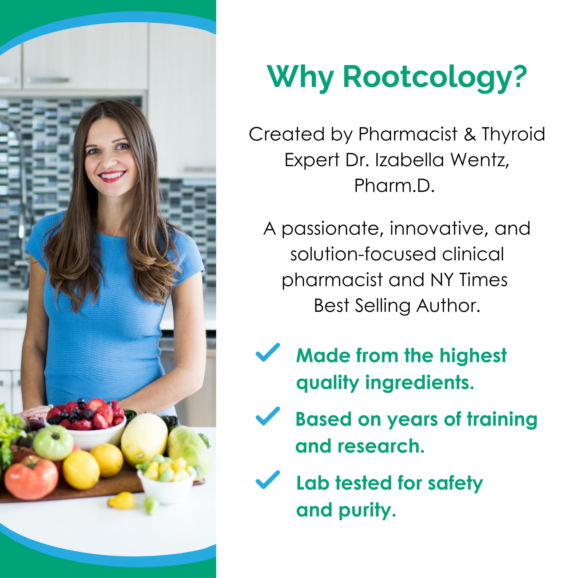 Rootcology bromelain ingredient visual emphasizes protein digestion support