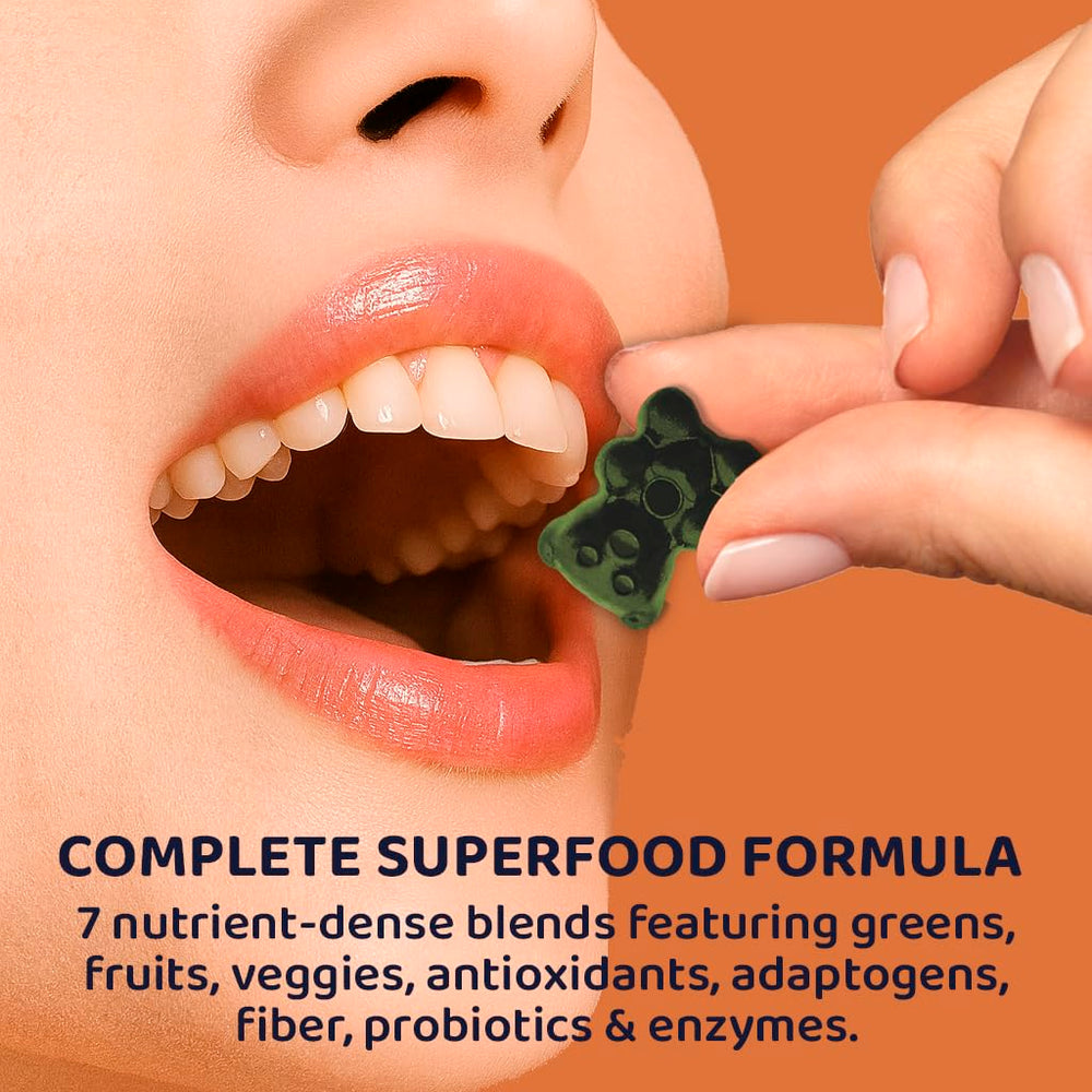 ROOTI vegan gluten-free label, 120 gummies per bag, clean and plant-based.