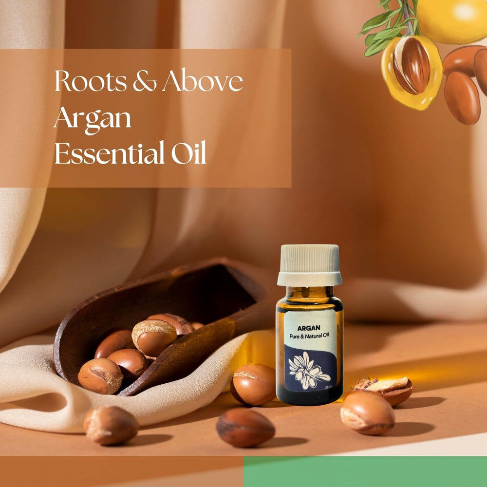 Roots & Above Argan Oil used in homemade serums and creams.