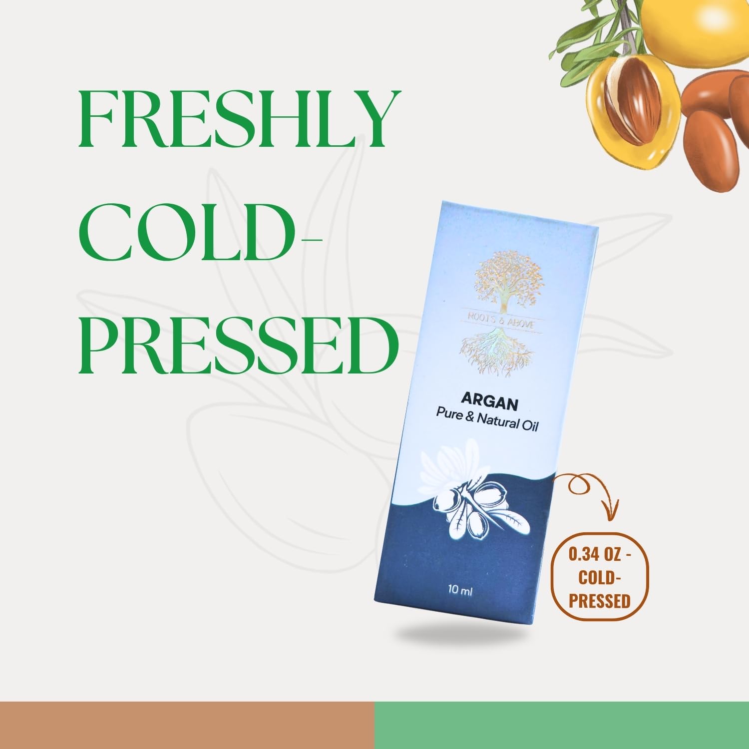 Roots & Above Argan Oil applied to skin for soothing moisture and a silky finish.