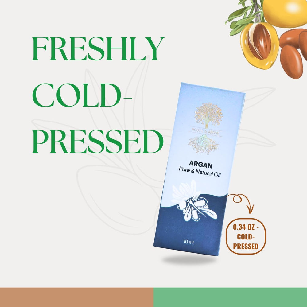 Roots & Above Argan Oil applied to skin for soothing moisture and a silky finish.