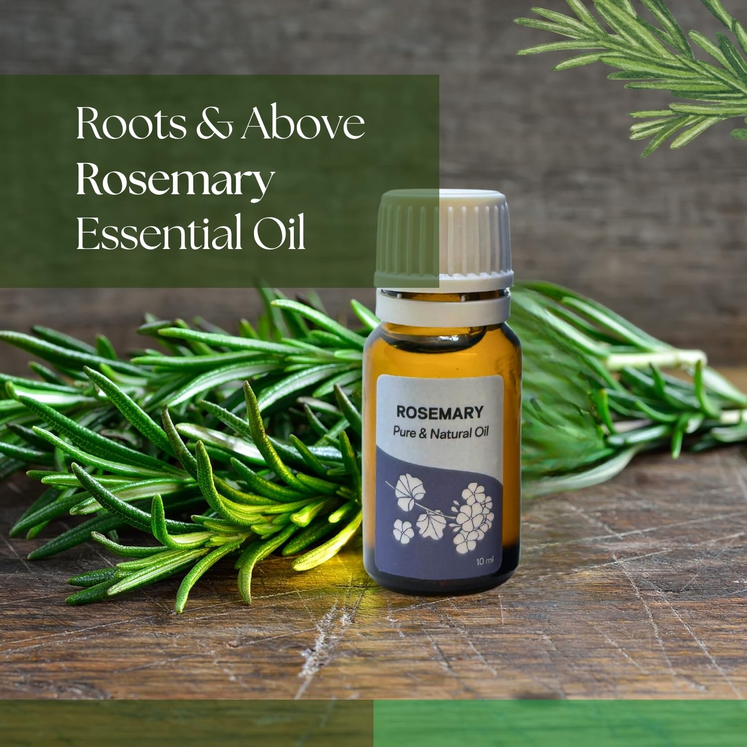 Roots & Above rosemary essential oil used in soap making for natural scent