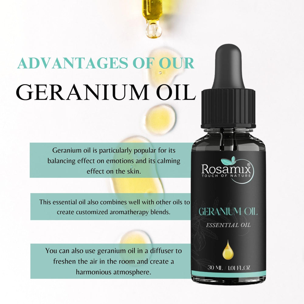 Soothing Rosamix geranium oil bath for a relaxing evening.