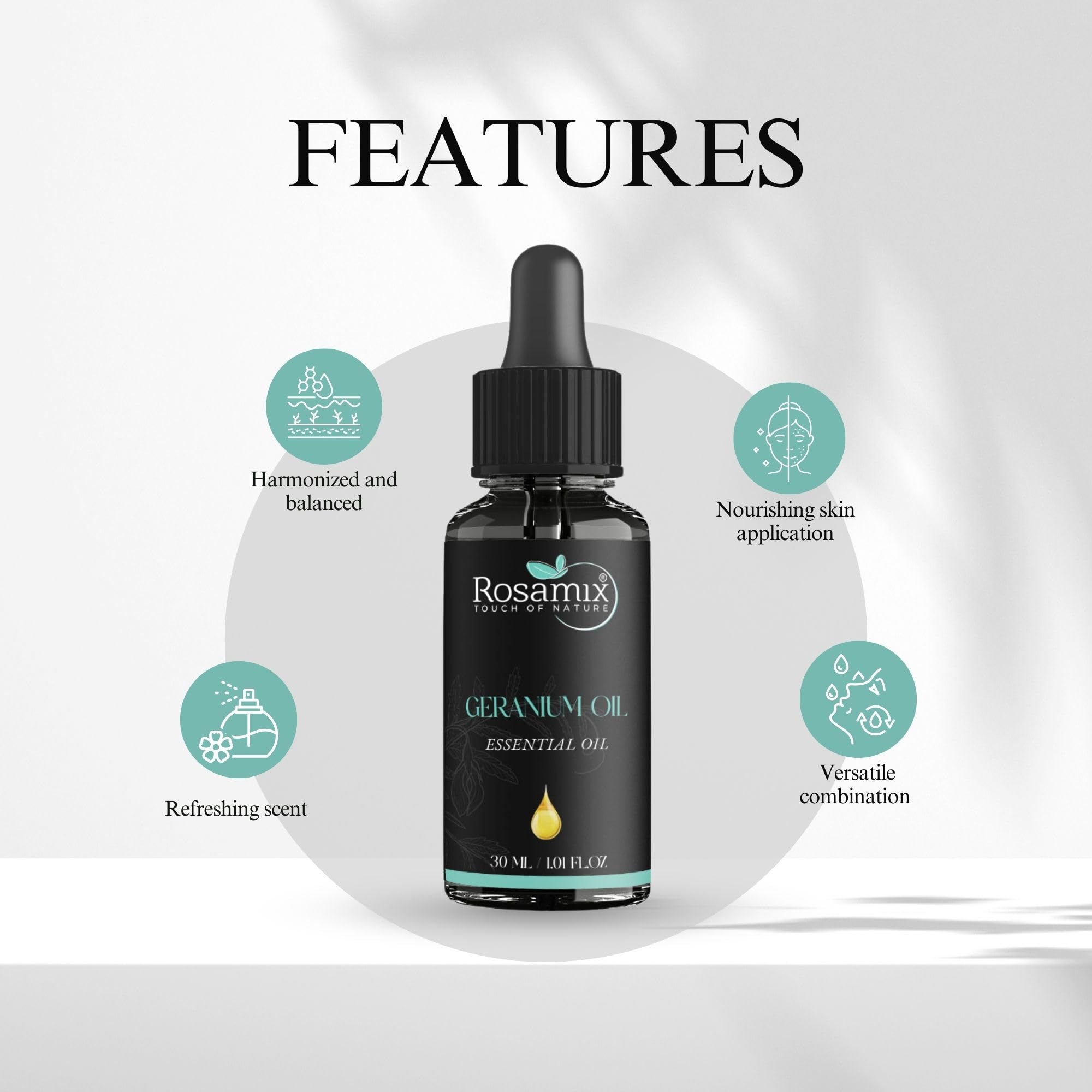 Aromatherapy ideas with Rosamix geranium oil blended with other oils.